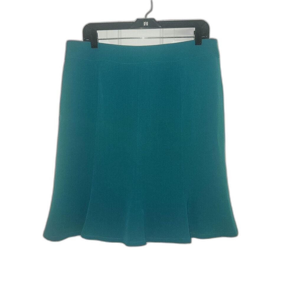 Kasper Petite Womens Business Office Pencil Skirt Size 12P Lined Teal